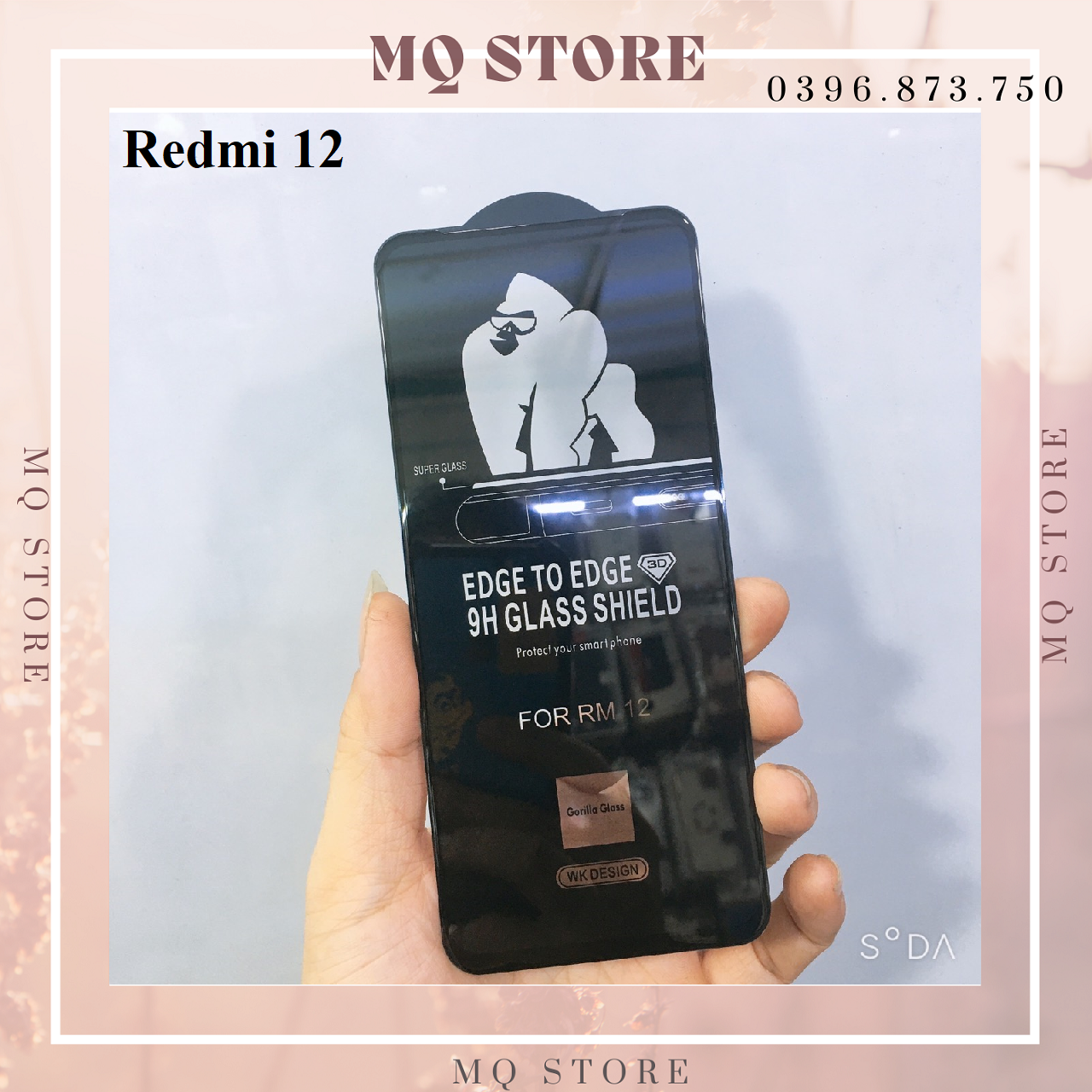 Kính cường lực cho Xiaomi Redmi 12 KingKong full màn hình cao cấp
