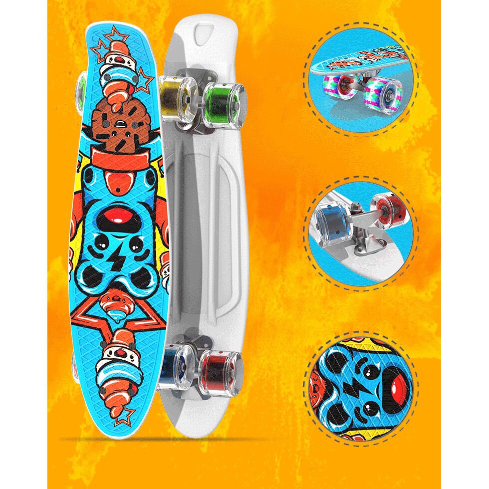 Ván Trượt Skateboard Penny Có Đèn Led -  4 Tùy Chọn Màu