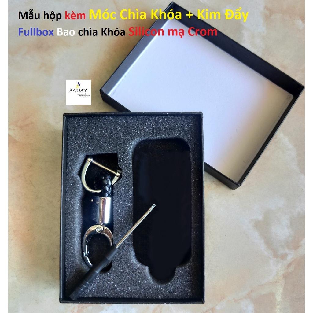 Bao chìa khoá ô tô Camry 3 nút silicon mạ crom Full Hộp