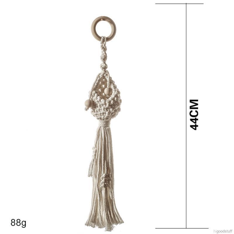 Chậu cây bằng dây cotton thắt thủ công dùng trang trí tường nhà