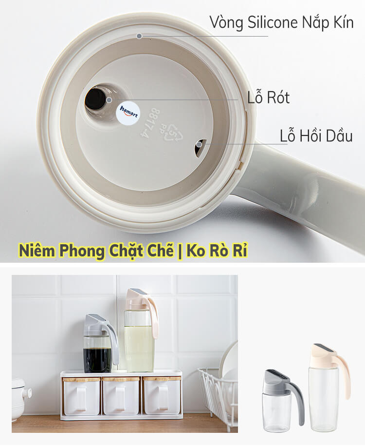 Bình Đựng Dầu Ăn Nắp Tự Động Lọ Đựng Dầu Ăn Thuỷ Tinh Đa Năng Cao Cấp TẶNG Cọ Quét Dầu Silicone