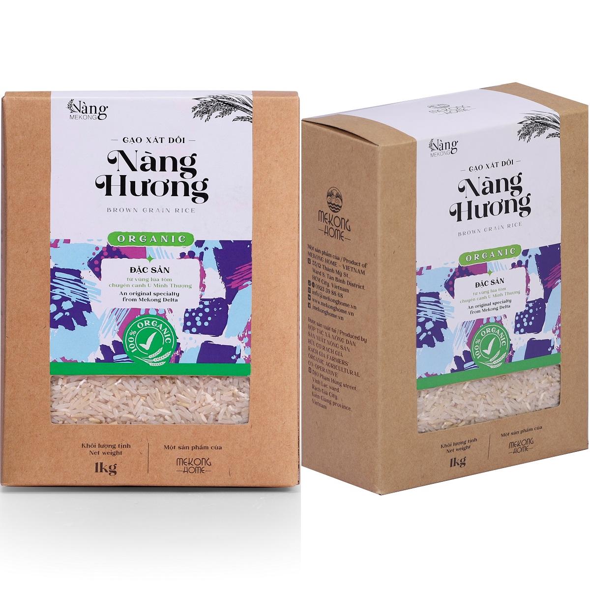 COMBO 2kg - Gạo Hữu Cơ XÁT DỐI  Nàng Hương - Nàng MEKONG - 100% Organic