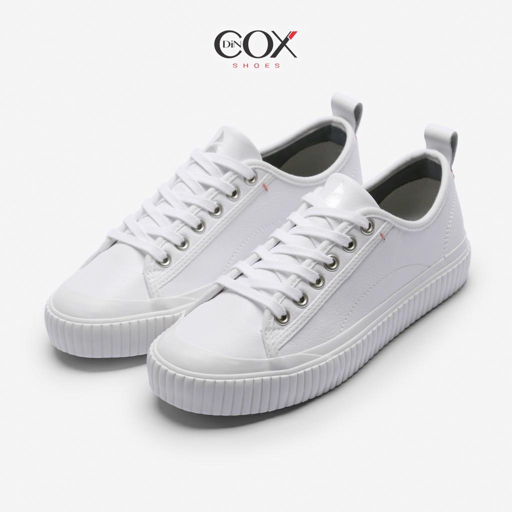 Giày Sneaker Da Bò Thật Nữ DINCOX E02 White Sang Trọng