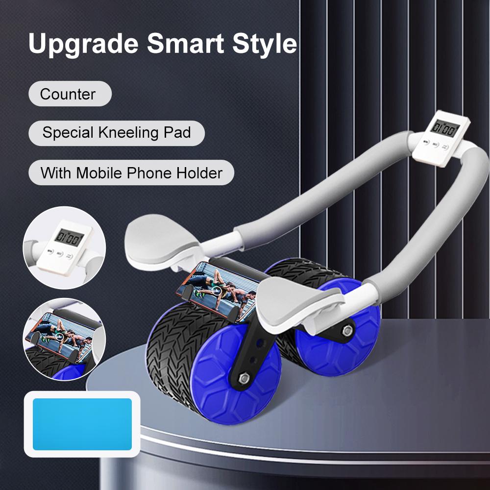 AB bánh xe con lăn tự động phục hồi với hỗ trợ khuỷu khuỷu tay phẳng Bánh xe im lặng Bánh xe bụng Thiết bị tập thể dục tại nhà Color: Blue