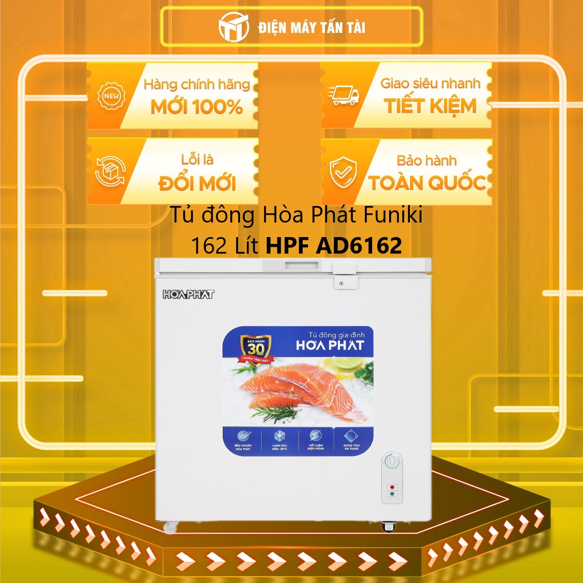 Tủ đông Hòa Phát 162 Lít HPF AD6162 - Hàng chính hãng (Chỉ giao HCM)