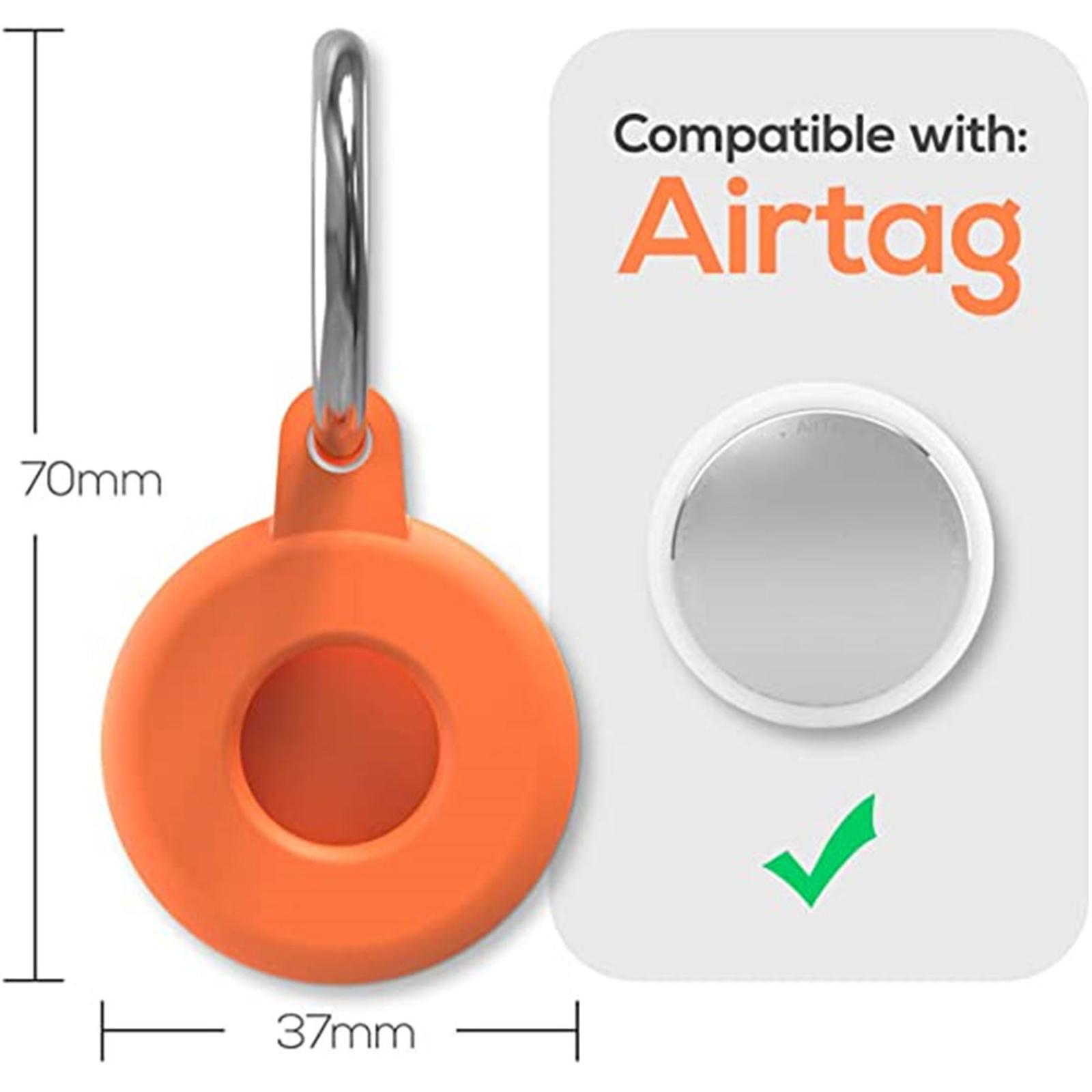 Silicone Case Protector Cover with Keychain Loop Ring Holder Compatible with Air Tags, Anti-scratch