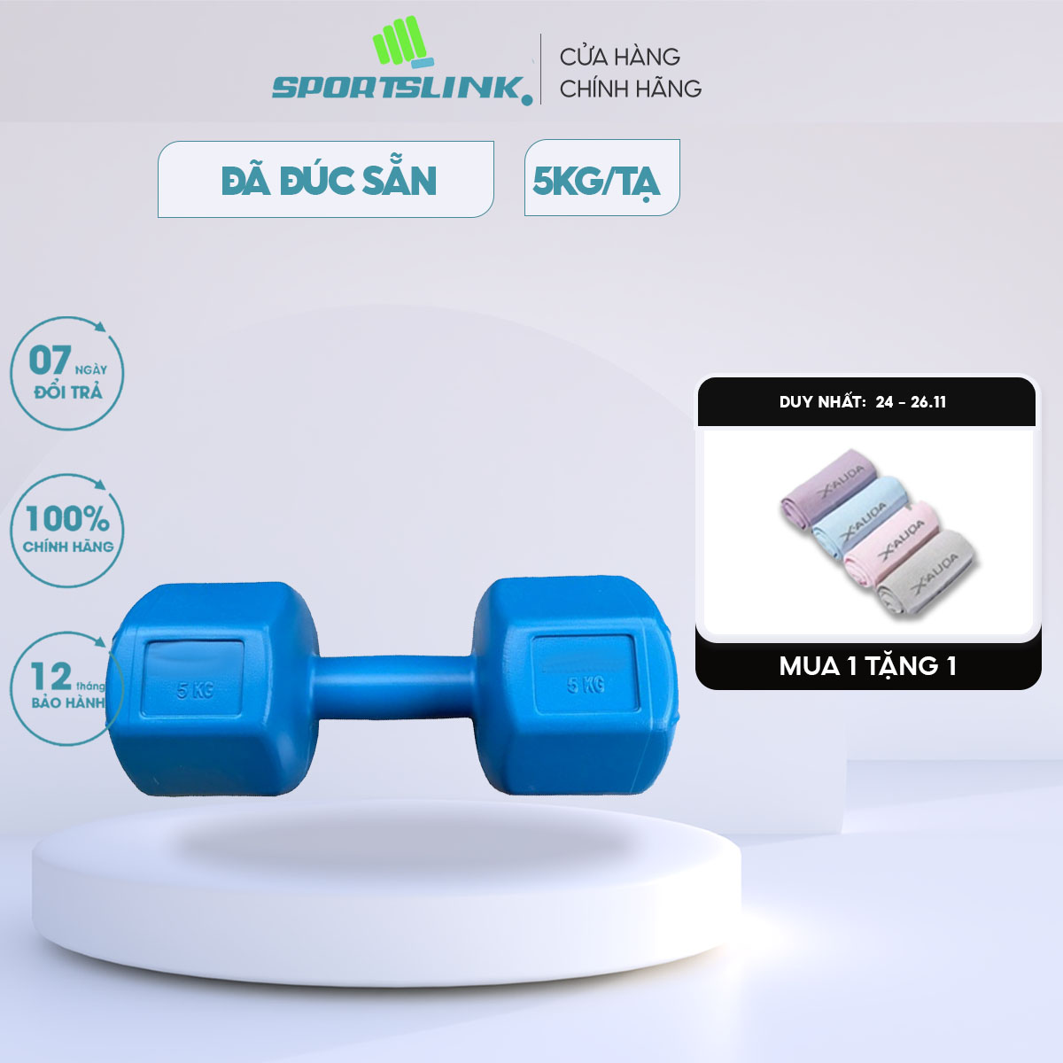 Tạ tay nhựa loại đơn 5kg