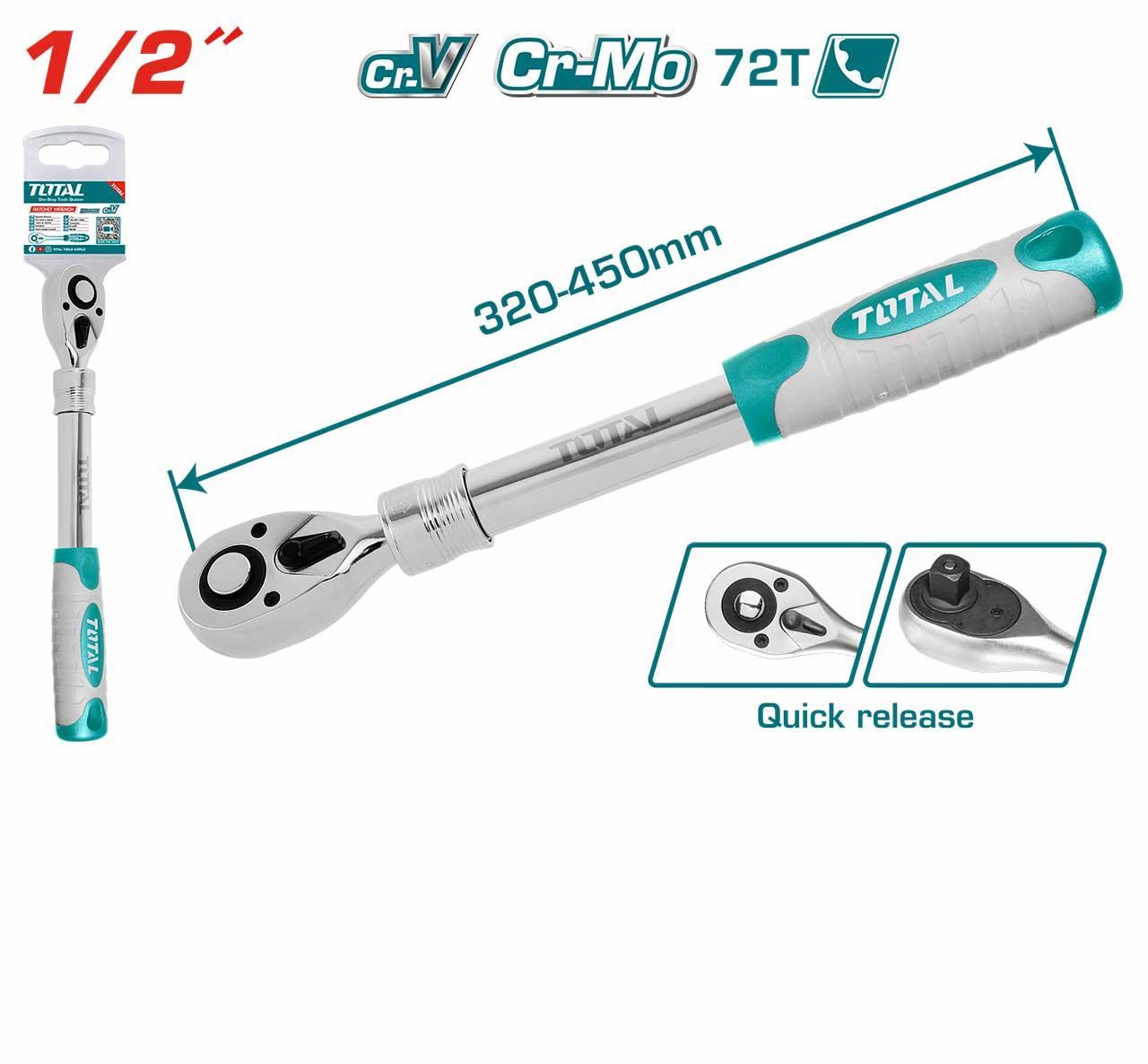 CẦN VẶN TỰ ĐỘNG 1/2 KÉO DÀI DÀI 320- 450MM TOTAL THT106128L - HÀNG CHÍNH HÃNG