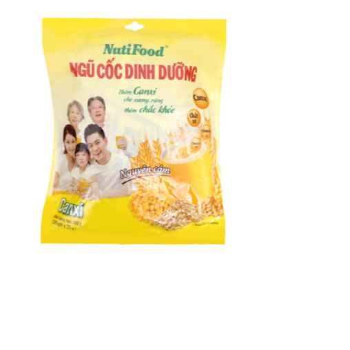 COMBO 04 bịch ngũ cốc Canxi Nutifood giúp xương chắc khỏe, dáng eo thon thích hợp cho cả gia đình-Tặng khăn mềm mịn