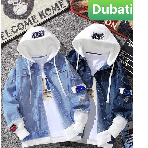 ÁO KHOÁC JEAN NAM CHẤT BÒ CÓ NÓN XANH BIỂN HOT TREND HÀN QUỐC - DUBATI FASHION