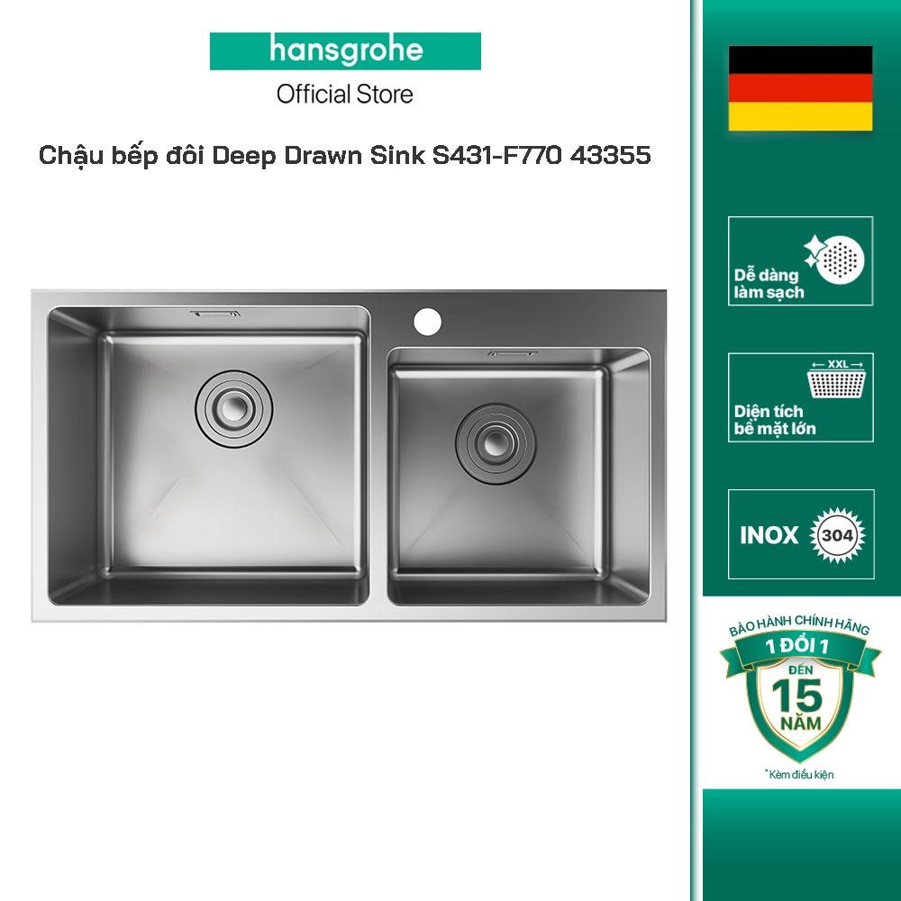 Chậu bếp đôi HANSGROHE Deep Drawn Sink S431-F770 43355