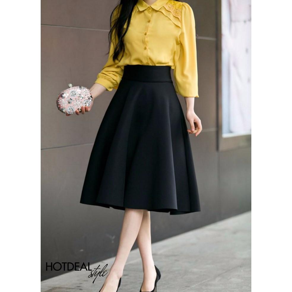 CHÂN VÁY XÒE CÔNG SỞ THANH LỊCH CÓ HAI MÀU