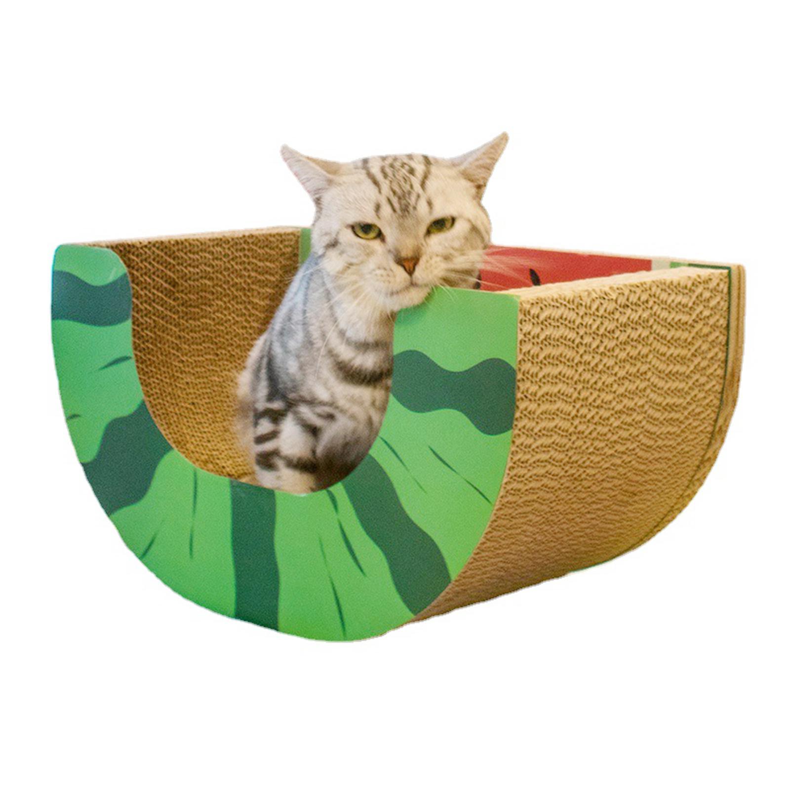 Corrugated Cat House Fruit Toy with Scratching Board Cat House Cardboard Catnip