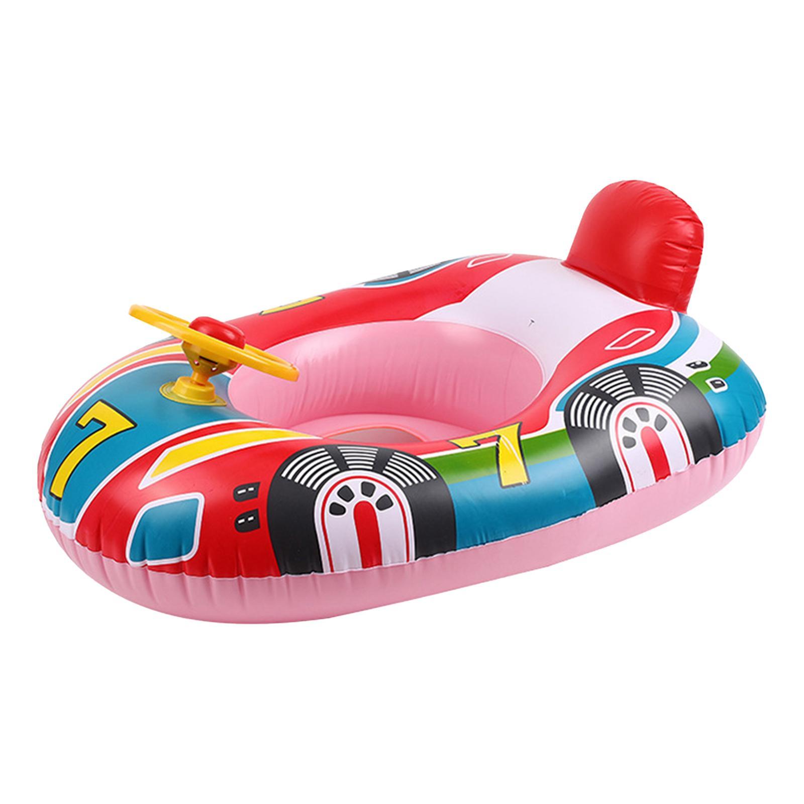 Float Infant Seat Boat Baby with Steering Wheel Swimming Rings