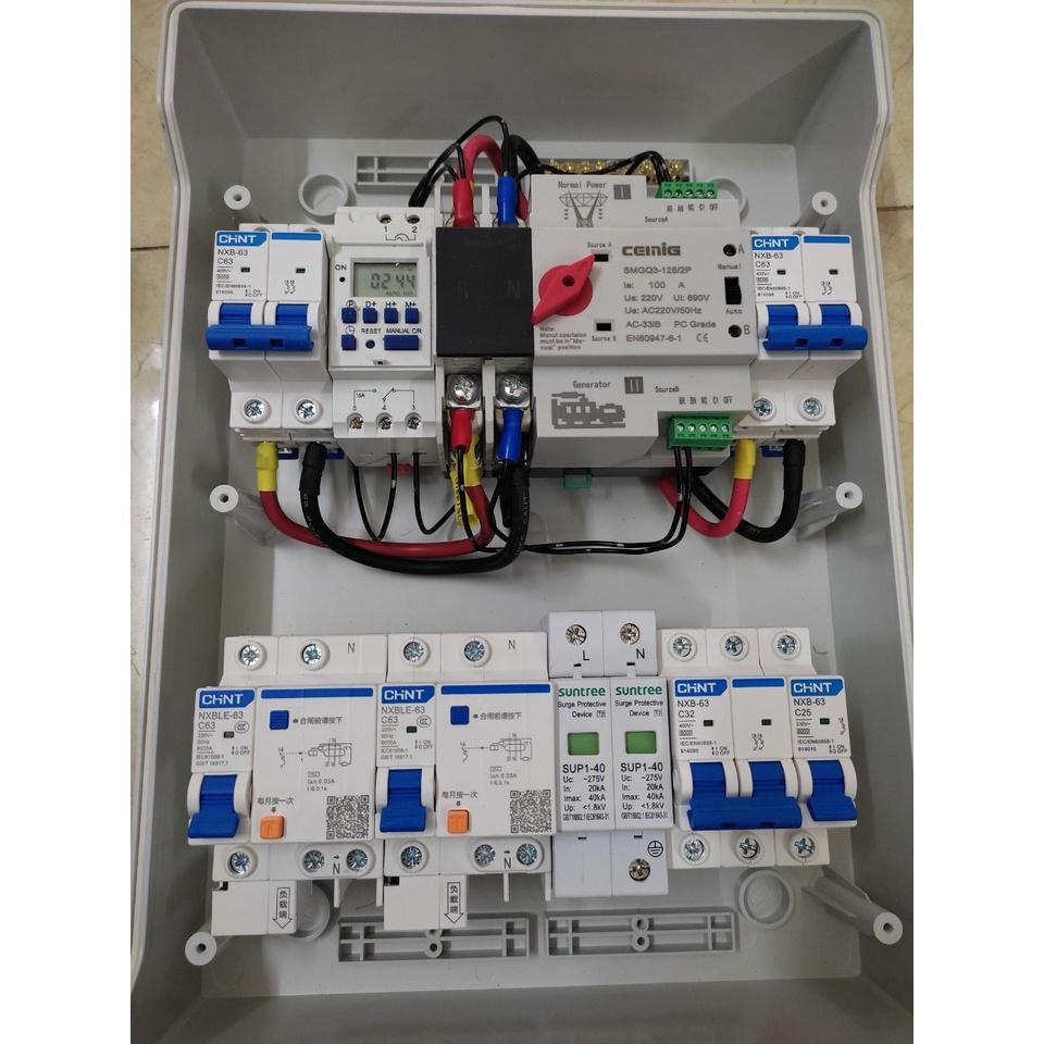 TỦ CHUYỂN NGUỒN TỰ ĐỘNG ATS 2P 125A - Tự Động Chuyển Nguồn 2 Công Tơ Theo Tuần - Thiết Bị Điện