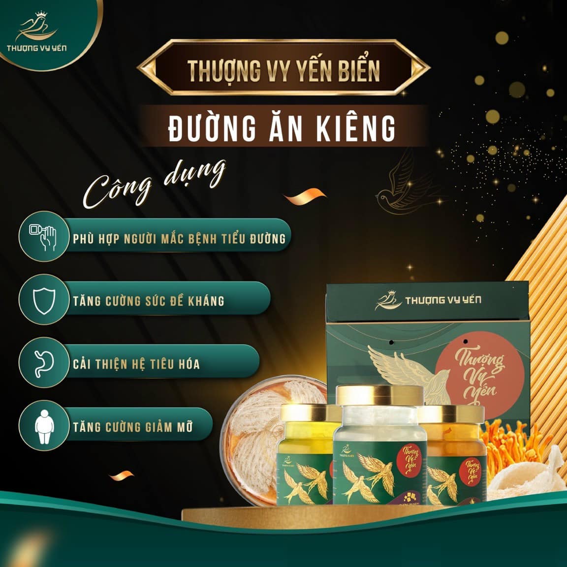 Yến sào cao cấp Thượng Vy Yến Tổ yến chưng sẵn - Set quà tặng cao cấp 18 hũ 70ml, 30% yến - Set Beauty