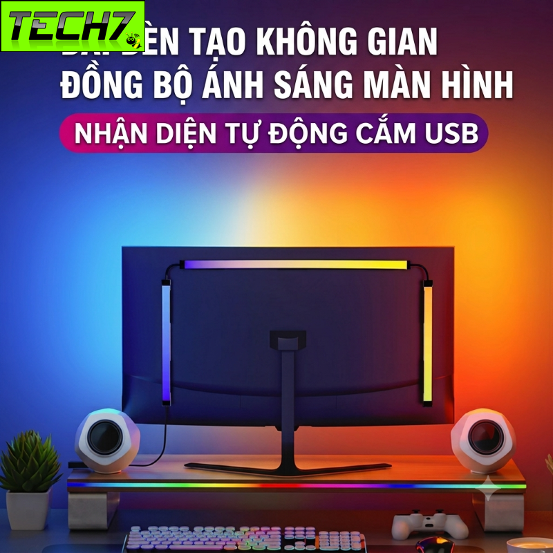 Đèn Led RGB SyncLight cho máy tính Hiệu Ứng Ánh Sáng Đồng Bộ Theo Màn Hình Cực Đẹp điều khiển qua app máy tính - HÀNG NHẬP KHẨU