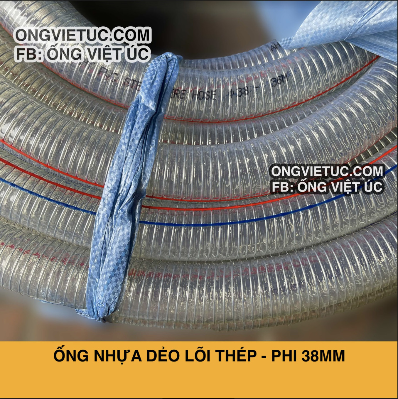 Ống nhựa lõi thép KT Việt Úc - Phi 38mm - Cuộn 50m