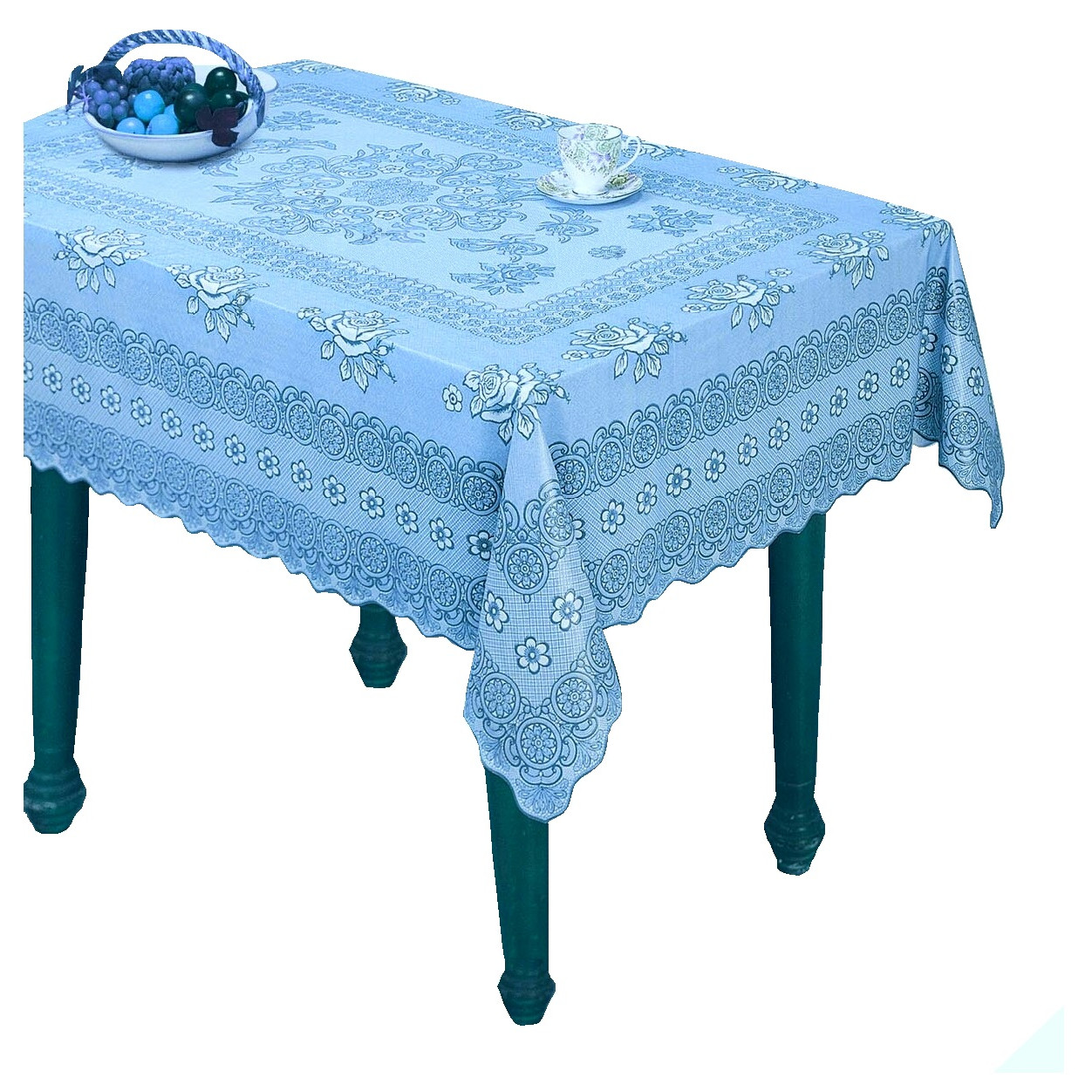 KHĂN TRẢI BÀN PAULEE 856B - HOA VĂN HỒNG - 150 CM X 264 CM - KHÔNG THẤM NƯỚC