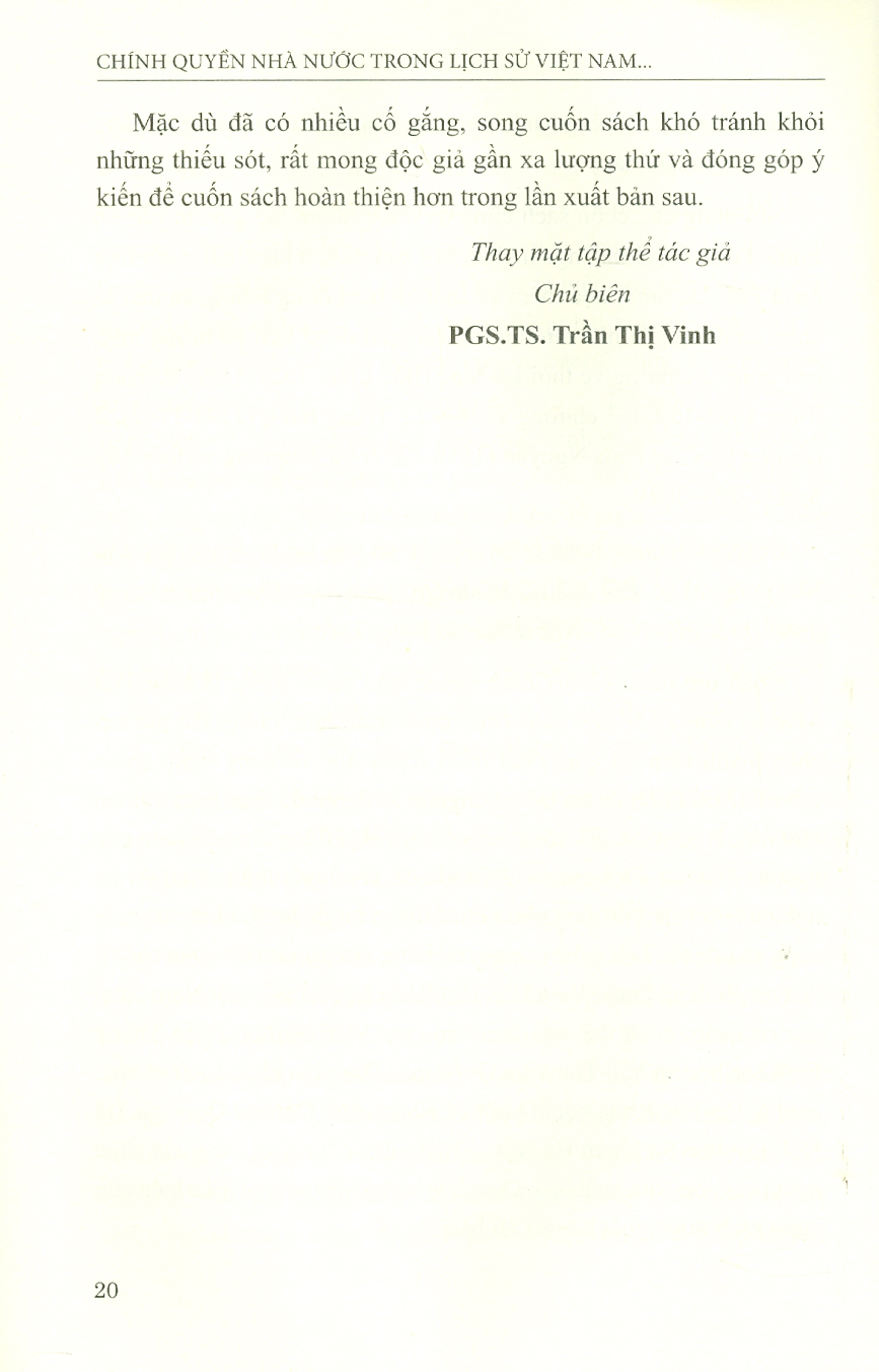 Chính Quyền Nhà Nước Trong Lịch Sử Việt Nam Trong Lịch Sử Việt Nam (1527-1802) (Tái bản có sửa chữa)