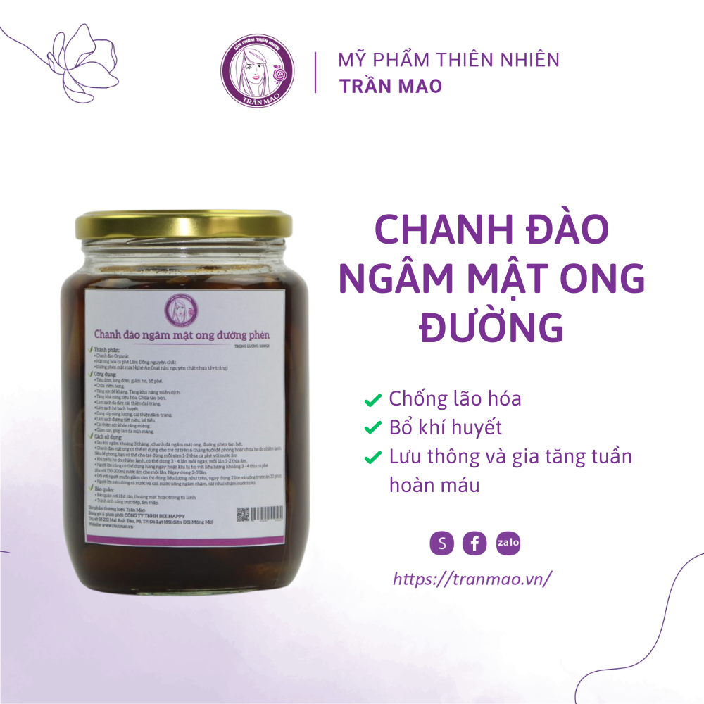 Chanh Đào Ngâm Mật Ong Đường Phèn