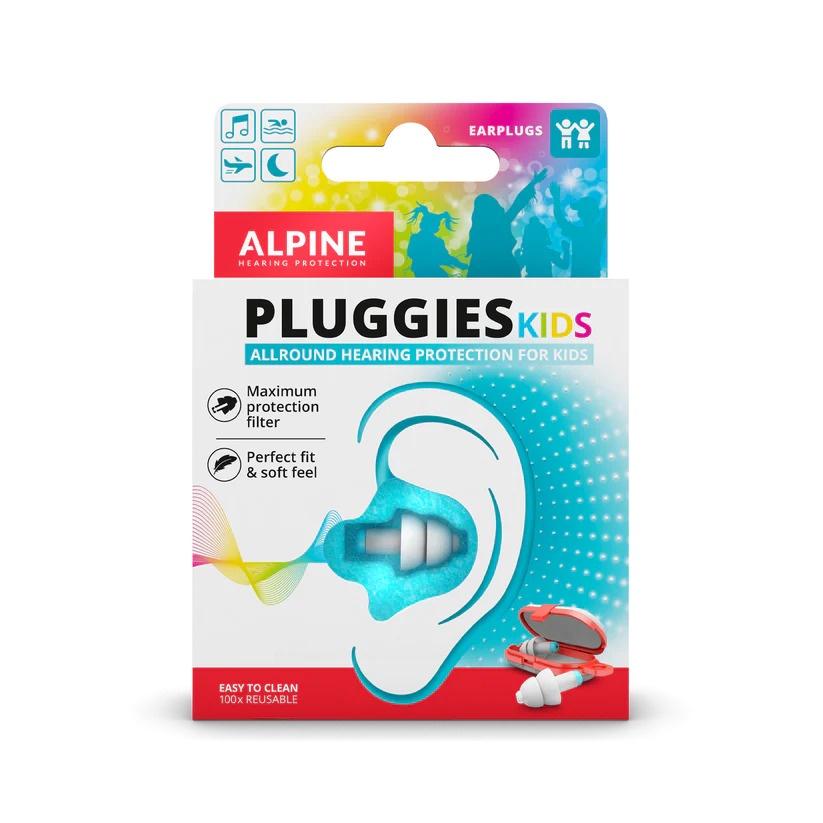 Nút bịt tai chống ồn đi bơi dành cho trẻ em Alpine Pluggies Kid (freesize màu Trắng + Xanh)