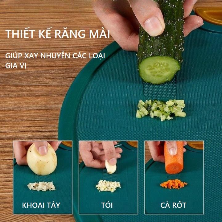 Thớt nhựa kháng khuẩn chống nấm mốc, thớt nhựa dày chống trượt có răng mài xay gia vị