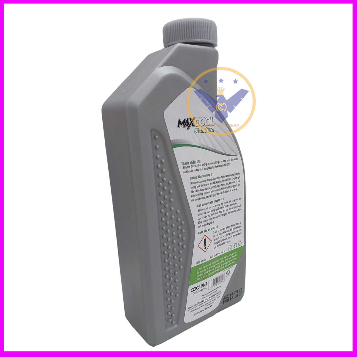 Combo 2 can nước làm mát xe ô tô màu xanh Maxcool 4L tặng lon 1L