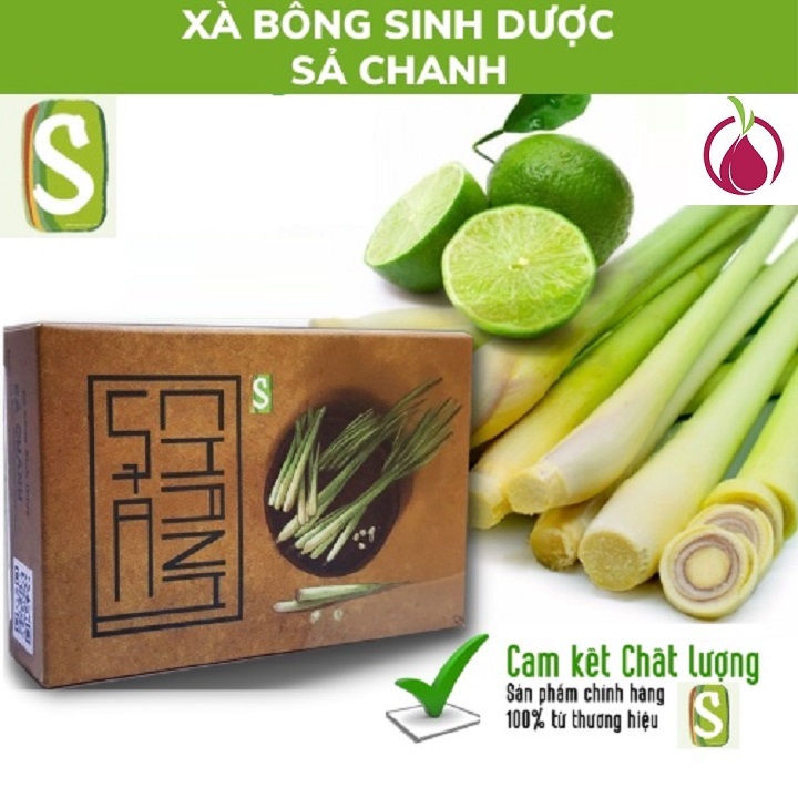 Set 3 Xà bông tắm Sinh Dược Sả chanh,xà phòng handmade 100% Làm Từ Thiên Nhiên, bánh 100gr Dưỡng da, sạch khuẩn , Giảm Mụn Lưng,