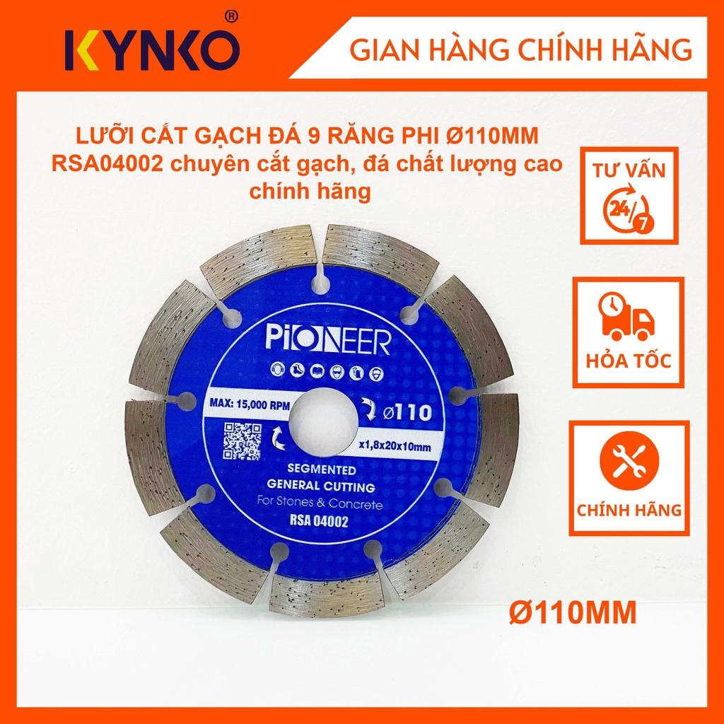 LƯỠI CẮT GẠCH ĐÁ 9 RĂNG PHI Ø110MM RSA04002 chuyên cắt gạch, đá chất lượng cao chính hãng