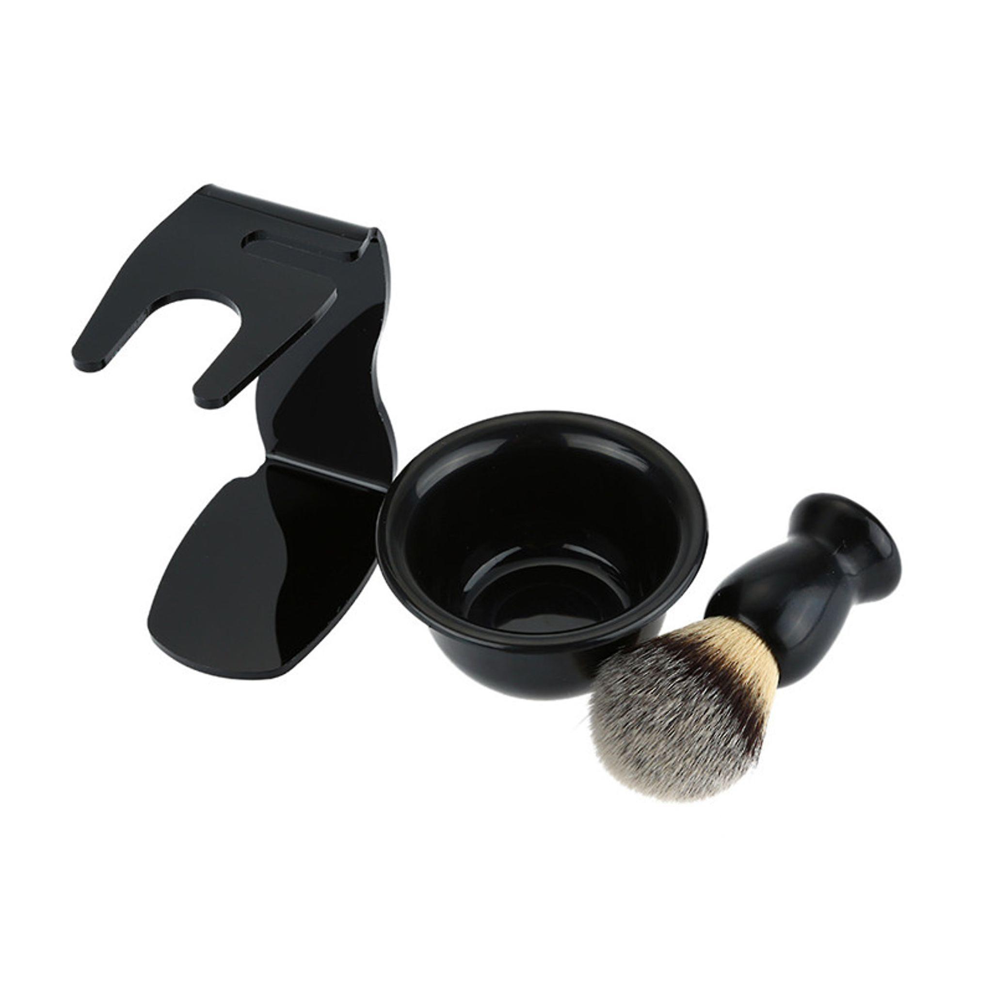 Bát xà phòng cạo ba trong một trong một bàn chải cạo râu + giá cạo râu, dụng cụ làm sạch râu nam