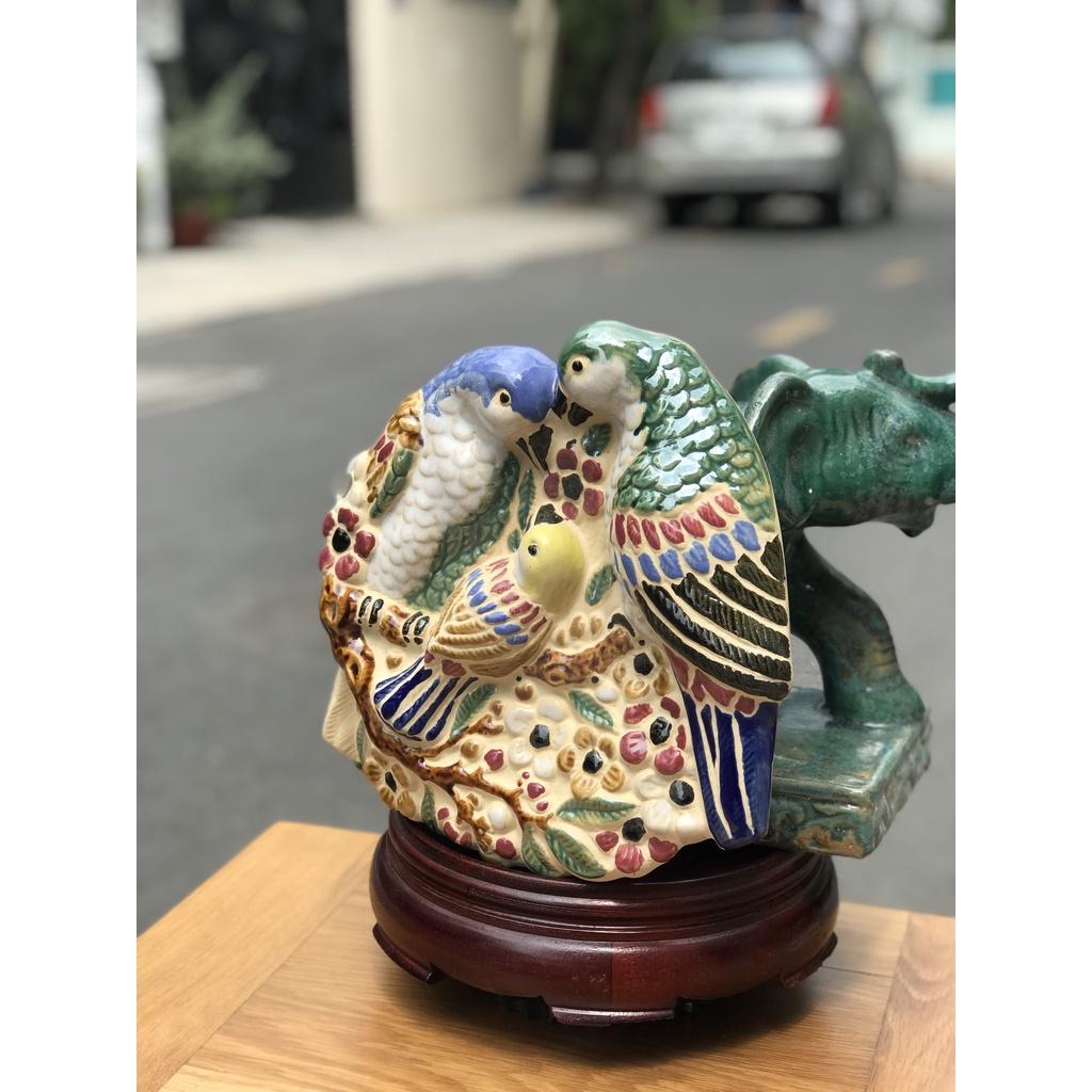 BỘ TRANG TRÍ TREO TƯỜNG GIA ĐÌNH CHIM GỐM SỨ THỦ CÔNG NAM BỘ