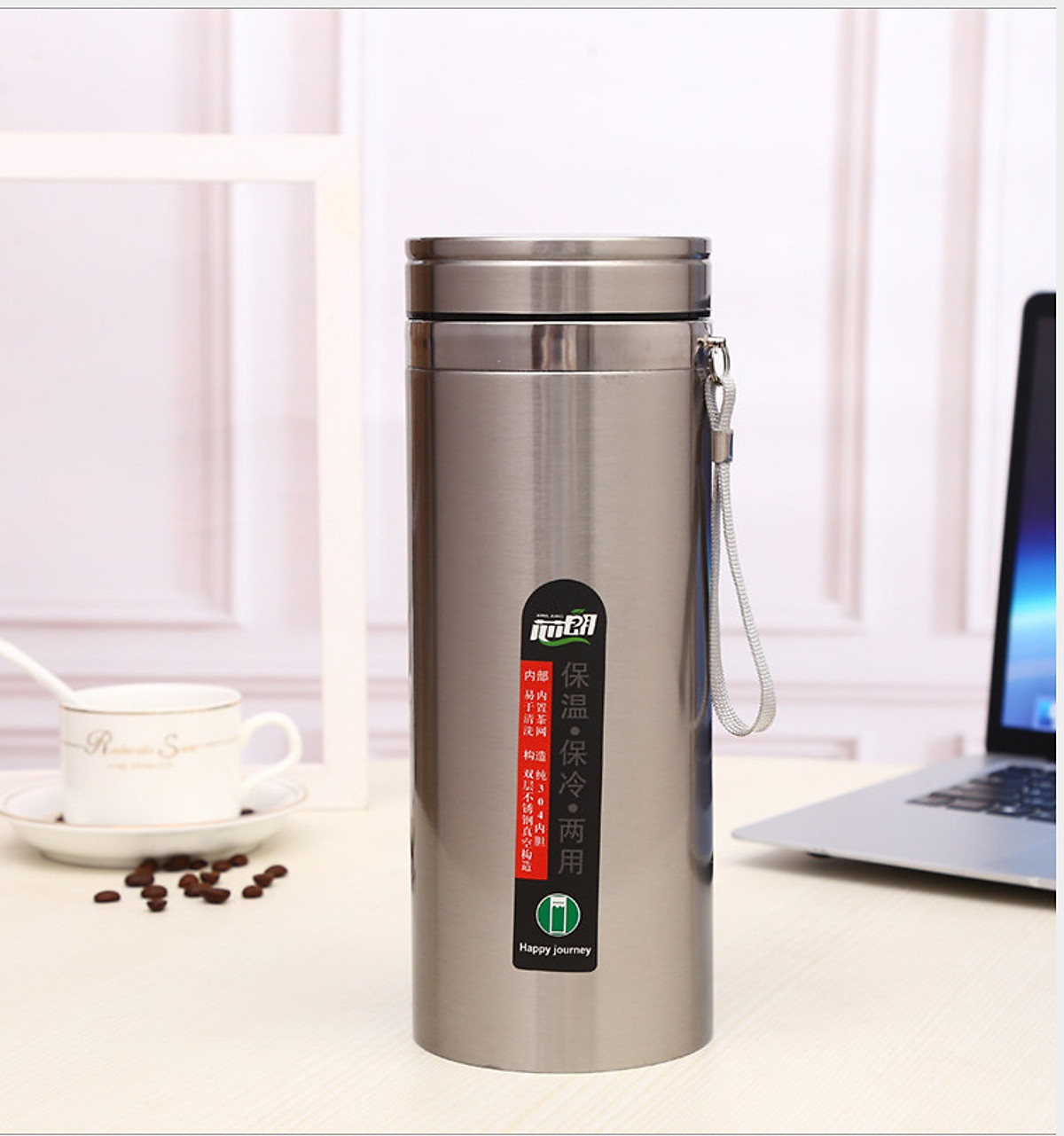 Bình Giữ Nhiệt Inox 304 Đựng Nước, Có Lõi Lọc Trà Và Dây Treo 1000-1200-1500ml Giữ Nhiệt Lâu Tốt Trên 15H- Hàng Chính Hãng MINIIN