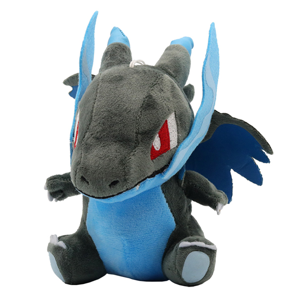 Gấu bông pokemon rồng lửa mega charizard x ngồi (18cm) hàng chính hãng pokemon cao cấp tặng kèm 1 móc khoá da pu đính đá như hình