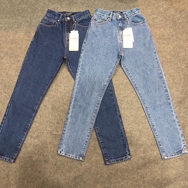 BAGGY JEANS XANH ĐẬM Cắt gấu- hình thật chính chủ