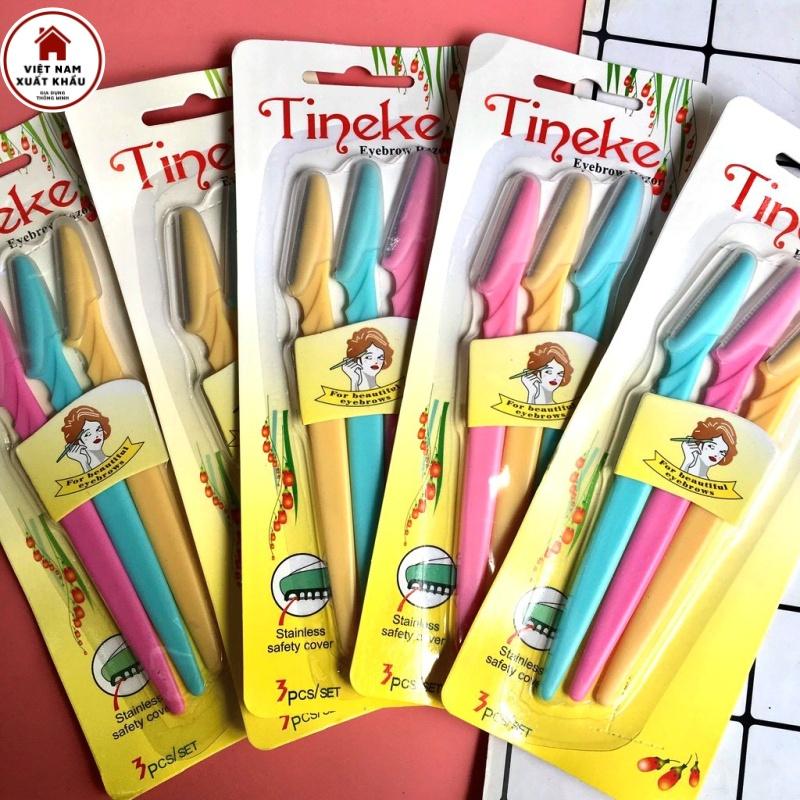 Dao Cạo Lông Mày Bộ 3 Cái Tineke Tiện Lợi