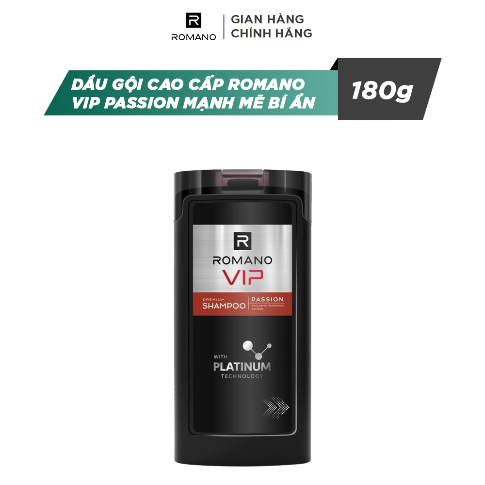 Dầu gội cao cấp Romano VIP Passion mạnh mẽ bí ẩn 180g