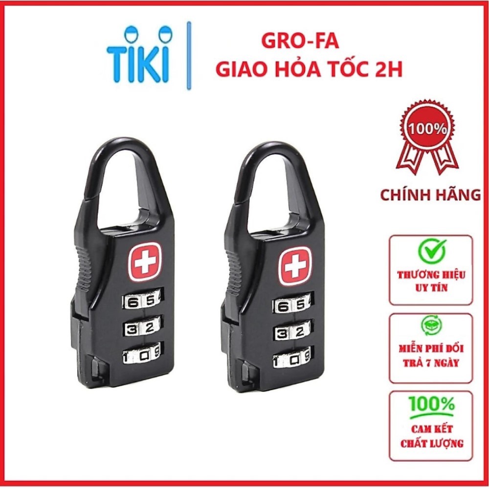 Combo 2 ổ khóa vali , balo chữ thập - Hàng chính hãng