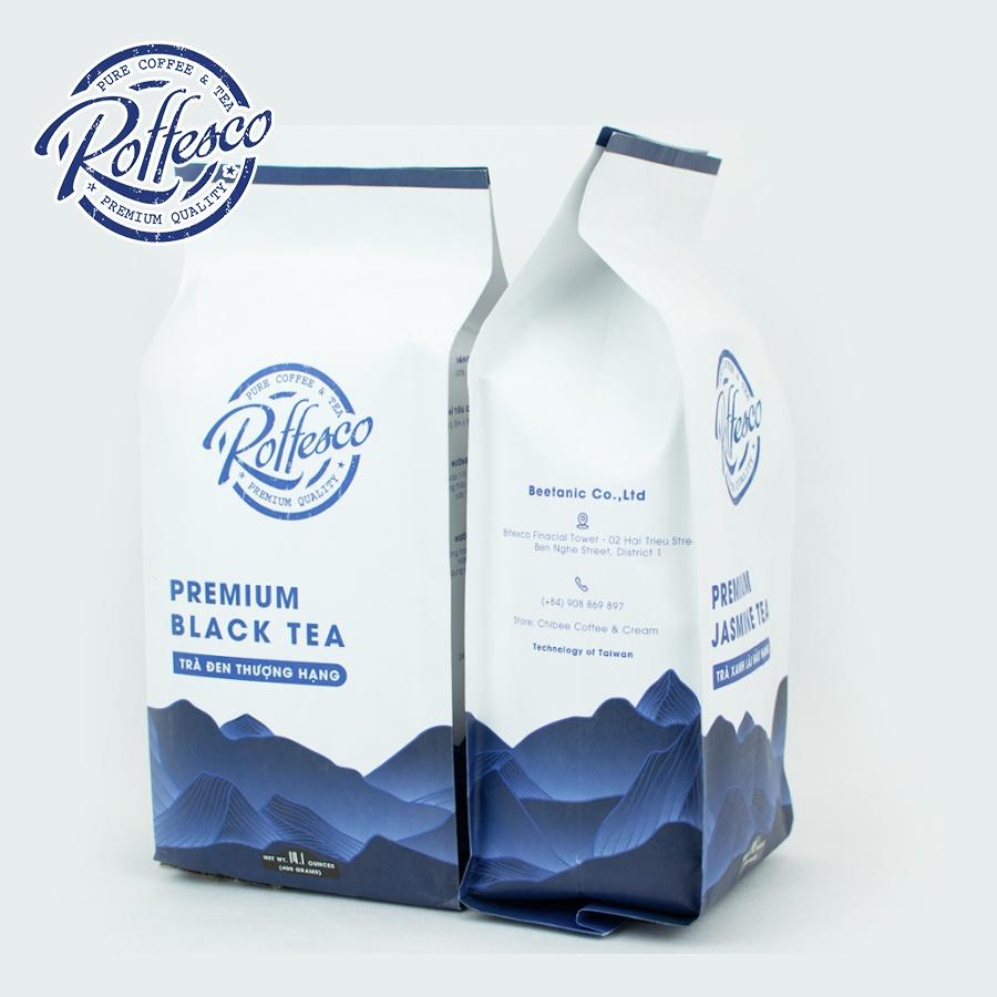 Combo 2 Trà Xanh Lài Và Trà Đen ROFFESCO PREMIUM JASMINE & BLACK TEA 100% Lá Trà Tươi Túi 500g