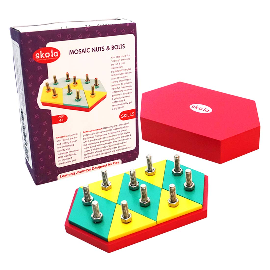 [SK 060 - Mota Montessori] - Đồ chơi trí tuệ cho bé Mosaic Nuts &amp; Bolts   (Bộ vít và ốc vặn) - Hàng chính hãng