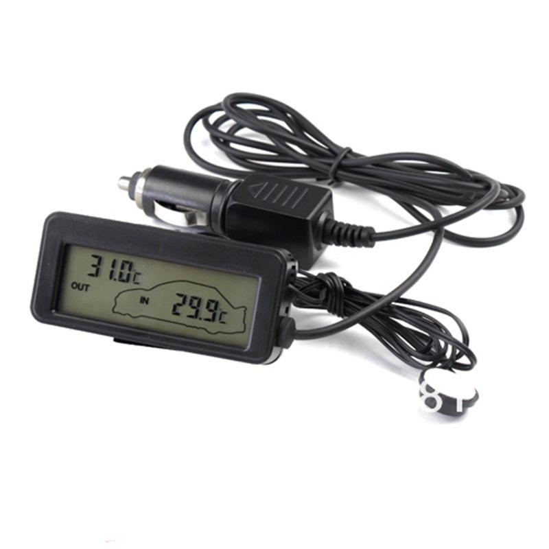 2x Car Digital Thermometer Backlight LCD Car Inside/Outside Temp Red+Blue