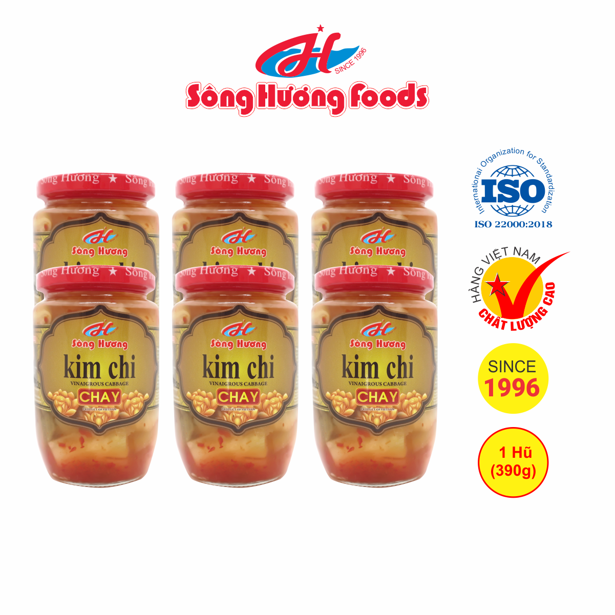 6 Hũ Kim Chi Chay Sông Hương Foods Hũ 390g