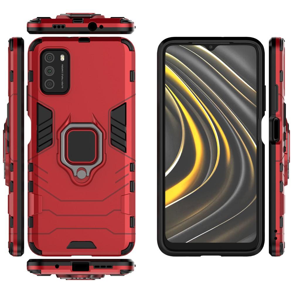 Ốp lưng cho Xiaomi Poco M3 iron man chống sốc kèm nhẫn xoay chống xem video bảo vệ camera