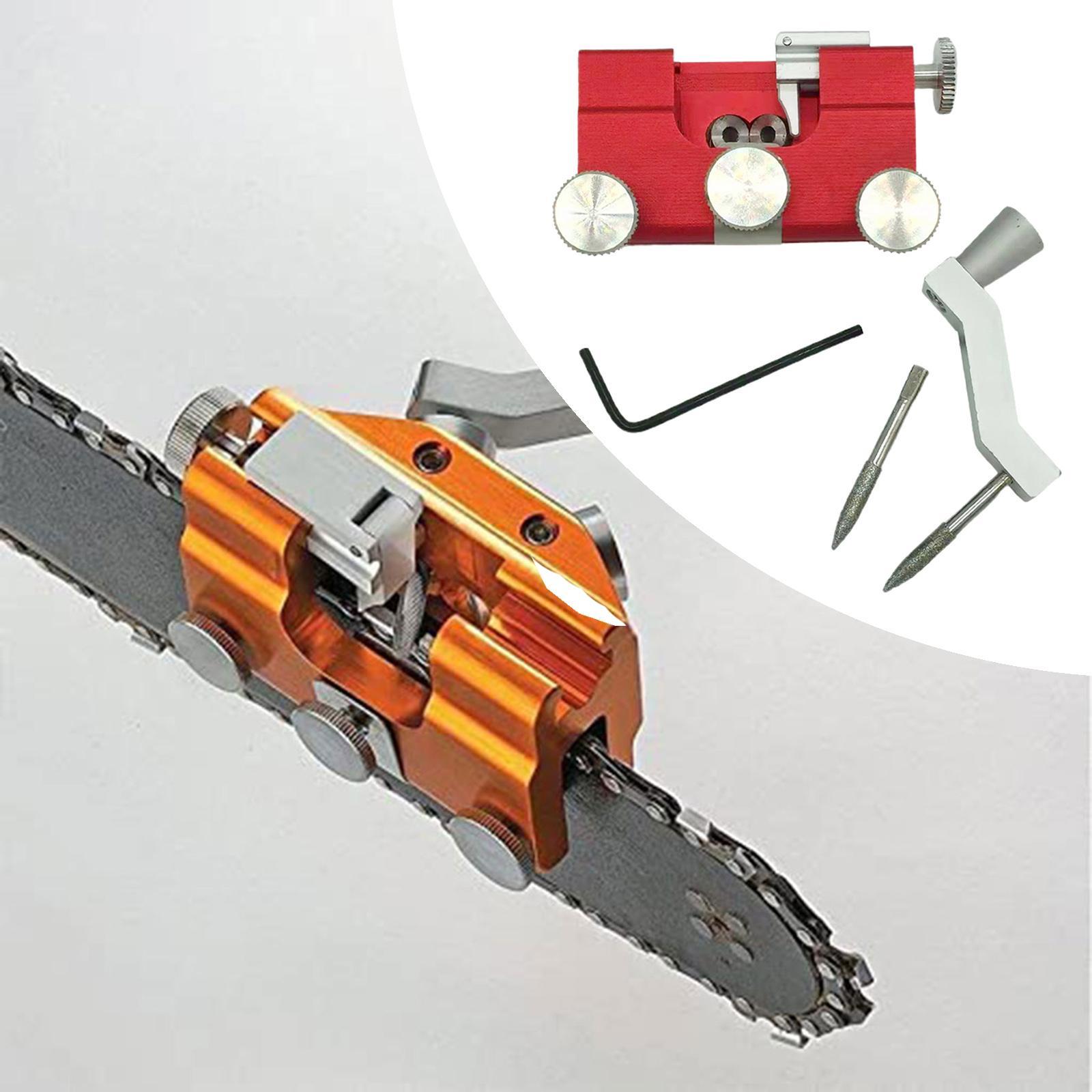 2 Set Manual Chainsaw Sharpener Kit with 2x Grinding Head for Chainsaw