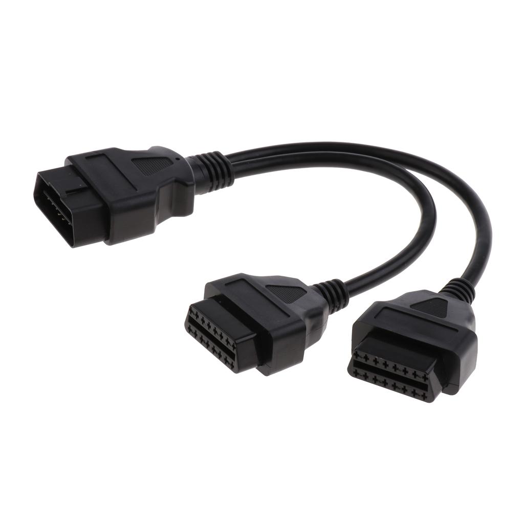 Chất Lượng Cao OBDII Bộ Chia Adapter 16 Pin Male To Dual Nữ Cáp Chữ Y