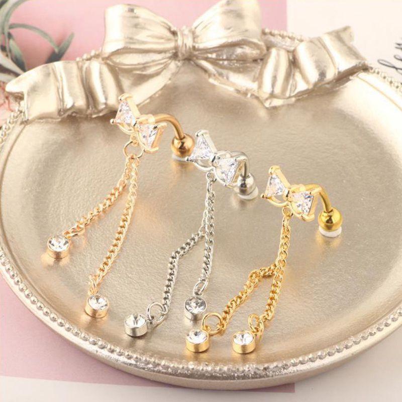 Khuyên Rốn Vàng / Khuyên Rốn Nơ / Khuyên Đính Đá Cao Cấp - 69STORE