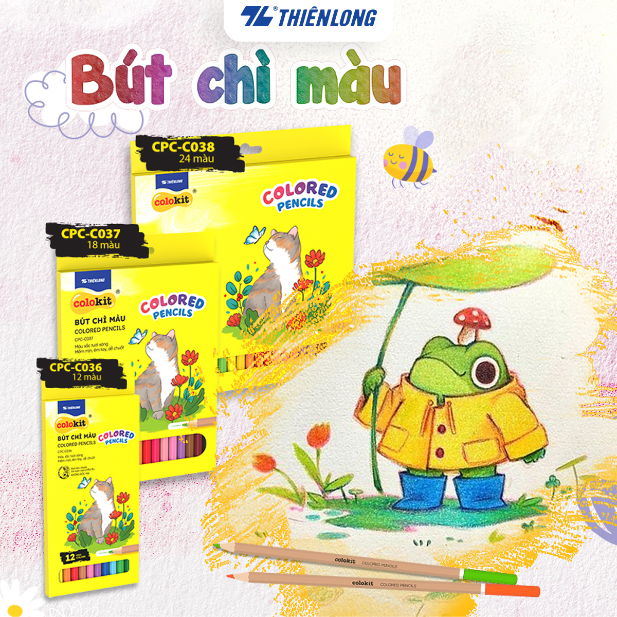 Bút chì 12/18/24 màu - Colored Pencils Thiên Long Colokit