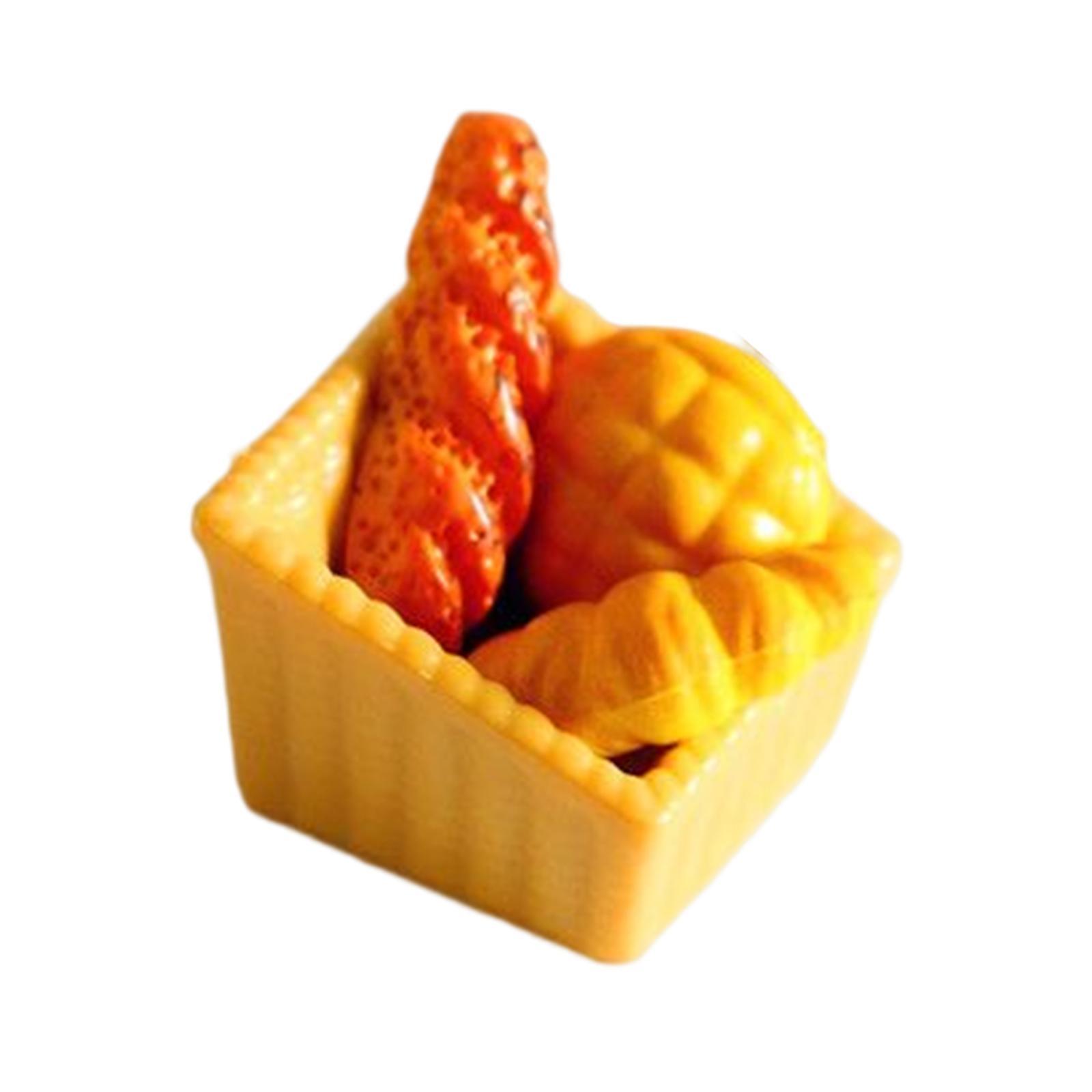 4Pcs 1/6 1/12 Dollhouse Mini Artificial Bread Models Delicate Craft Portable