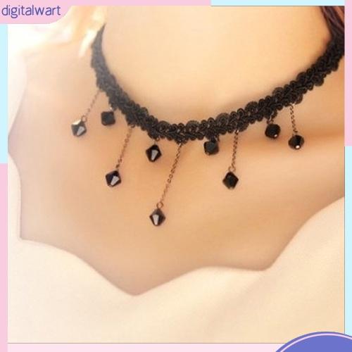 Vòng cổ choker phối ren đính đá sành điệu cho nữ