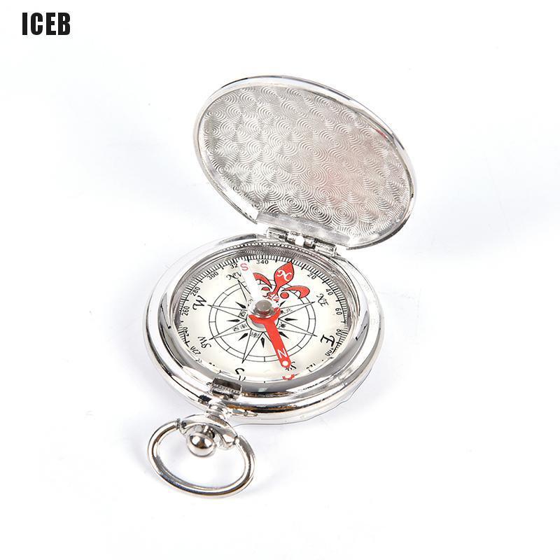 iceb Pocket Watch Flip Compass Portable Hiking Navigation Compass Compass Keychain